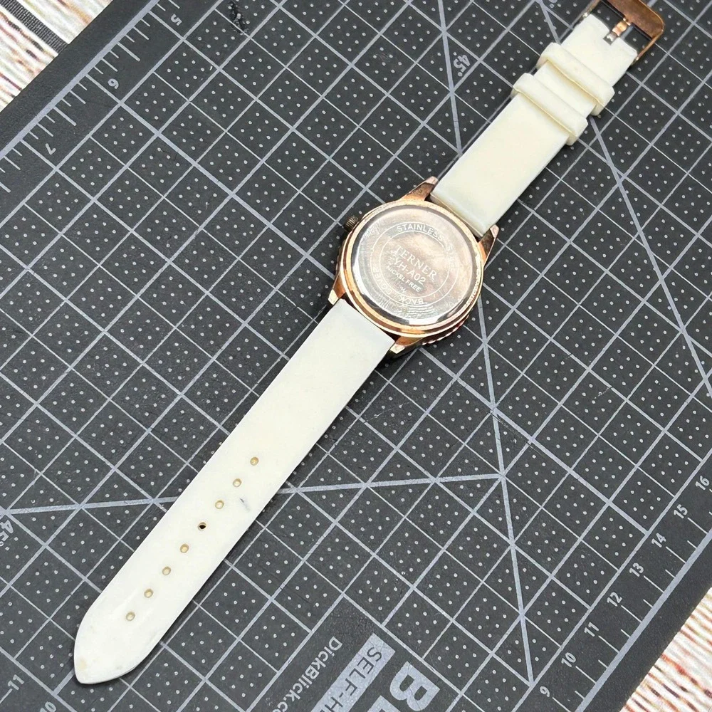 Terner‎ YH-A02 Rose Gold Tone Zebra Print Dial Silicone Strap Quartz Watch